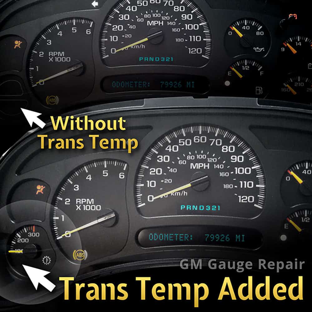 trans temp added on gauge